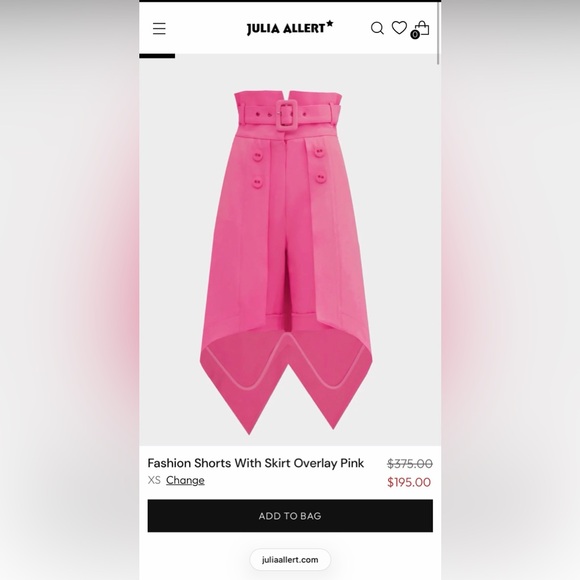 High-Rise Asymmetrical Belted Skirt in Hot Pink - Picture 2 of 2